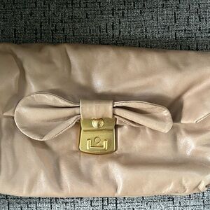 Marc Jacobs  Tan Clutch with Gold Accent